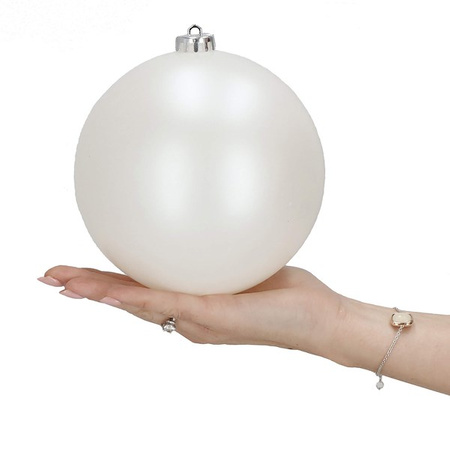 Bombki choinkowe 2 szt. ozdoby świąteczne zawieszki 15 cm białe