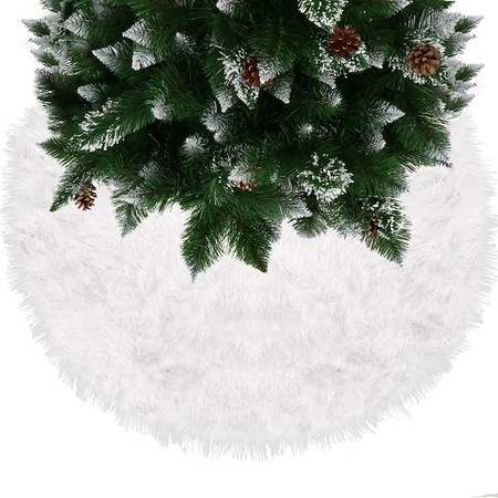 Dywanik pod choinkę 120 cm biały włochacz mata na prezenty