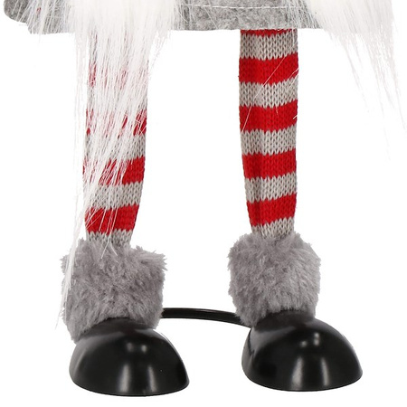 Para skrzatów świątecznych 40 cm krasnale, gnomy czerwono-szare