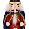 Dziadek do orzechów 38 cm drewniany żołnierzyk z peleryną multikolor, figurka świąteczna
