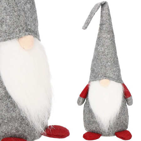 Skrzat 43cm ozdoba świąteczna, krasnal świąteczny, gnom szary