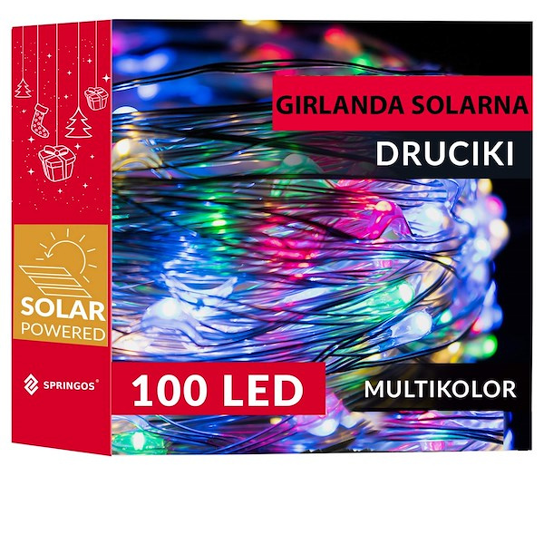 Lampki choinkowe 100 Led 12 m druciki multikolor oświetlenie świąteczne