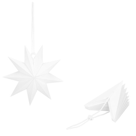 Gwiazda świąteczna papierowa zawieszka choinkowa biała