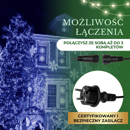 Lampki choinkowe 500 Led niebieski 41,5 m oświetlenie świąteczne IP44