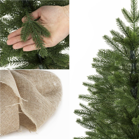 Choinka sztuczna mała 60 cm świerk kaukaski premium, z jutą mini drzewko na stolik
