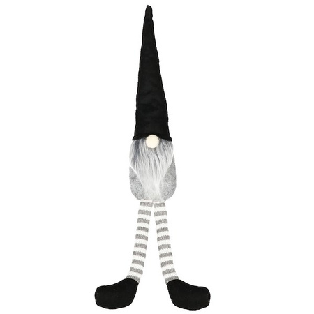 Para skrzatów 50cm ozdoba świąteczna, krasnal świąteczny, gnom siedzący czarno-szary