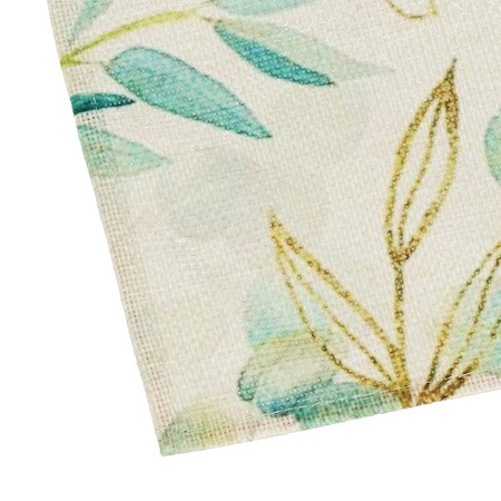 Bieżnik na stół świąteczny 180x32 cm obrus świąteczny w kwiaty, lniany