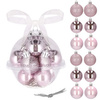 Bombki choinkowe 12 szt. ozdoby świąteczne zestaw 3cm różowy