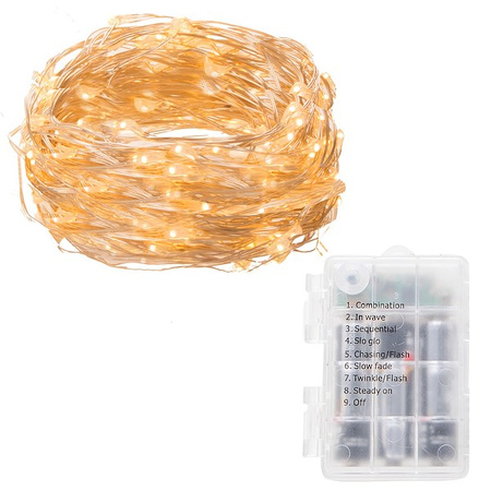 Lampki dekoracyjne 50 LED druciki biały ciepły