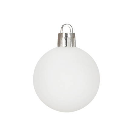 Bombki choinkowe 40 szt. komplet dekoracje świąteczne zawieszki nietłukące, białe