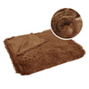 Koc, dwustronny pled 200x220 cm włochacz, narzuta na łóżko futrzak brązowy