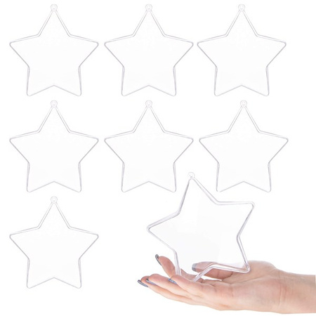 Bombki akrylowe 12cm gwiazda plastikowa decoupage zestaw 8 szt.
