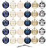 Bombki choinkowe 30 szt. ozdoby świąteczne zestaw 6cm granatowy, złoty