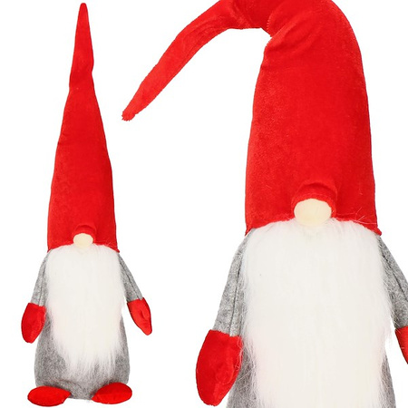 Skrzaty 3 szt. krasnal świąteczny, gnom welurowy czerwony