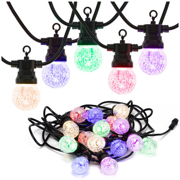 Lampki choinkowe solarne żarówki 15 Led oświetlenie zewnętrzne 10,5 m multikolor