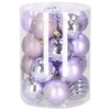Bombki choinkowe 20 szt. ozdoby świąteczne zestaw 6cm jasny fioletowy