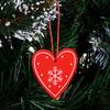 Świąteczne zawieszki 5cm drewniane serce zestaw 3 szt.