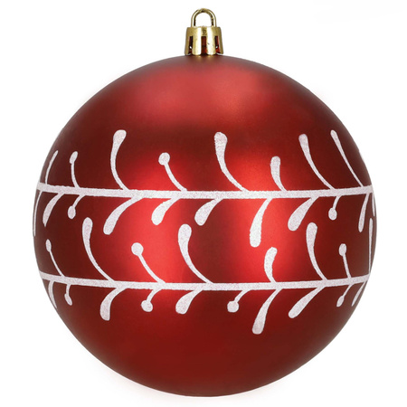 Czerwone bombki choinkowe 11 cm 12 szt. zestaw ozdoby świąteczne zdobione