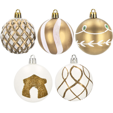Bombki choinkowe 30 szt. złoty 6 cm zestaw choinkowy