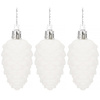 Zawieszka na choinkę szyszki 3 szt. ozdoba świąteczna 7 cm biały brokat
