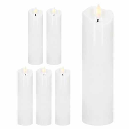 Świeczki elektryczne led 6 szt. 18,5 cm świece na baterie z ruchomym płomieniem, do stroików