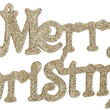 Zawieszka na choinkę napis Merry Christmas 2 szt. ozdoba świąteczna 24 cm złoty brokat