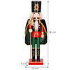 Dziadek do orzechów 38 cm z toporem, drewniany żołnierzyk czarno-czerwony, figurka świąteczna