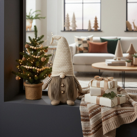 Skrzat świąteczny, stojący dekoracja do wnętrz krasnal 50 cm gnom, figurka na święta