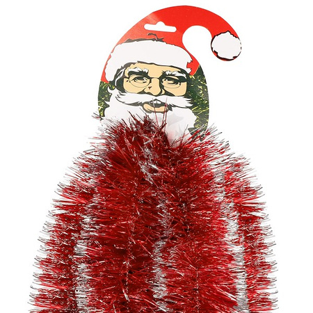 Łańcuch na choinkę 6m czerwono-srebrny, girlanda choinkowa, średnica 7cm