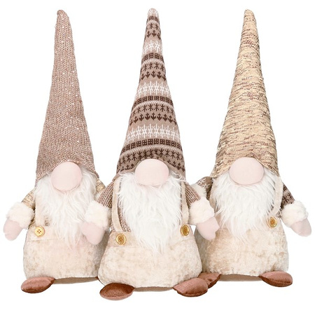 Skrzaty 35 cm ozdoba świąteczna, krasnal świąteczny, gnom zestaw 3 szt.