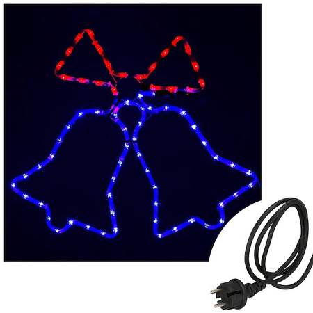 Lampki choinkowe 72 LED dzwonki niebiesko-czerwone ozdoba świąteczna