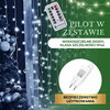 Kurtyna świetlna z pilotem 306 led girlanda, lampki wewnętrzno-zewnętrzne sople zimny biały