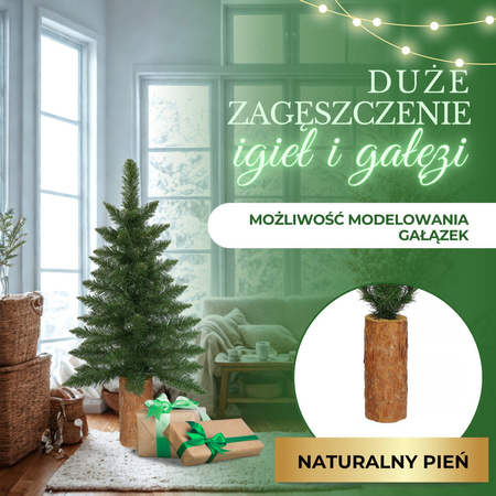 Choinka na pniu 100 cm premium sztuczna jodła zielona mini jak żywa