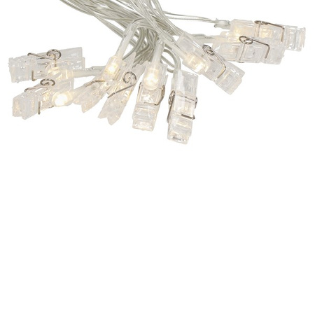 Lampki LED klamerki klipsy na zdjęcia 10 LED ciepły biały