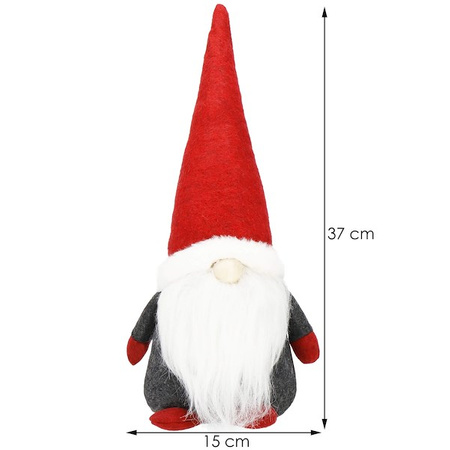 Skrzat 37 cm ozdoba świąteczna, stojący mikołaj, krasnal świąteczny, gnom
