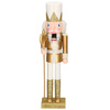 Dziadek do orzechów 38 cm z toporem, drewniany żołnierzyk złoty, figurka świąteczna