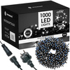 Lampki choinkowe 1000 Led biały zimny, flash niebieski 61,5 m oświetlenie świąteczne IP44