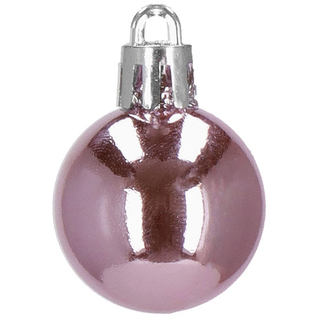 Bombki choinkowe 40 szt. ozdoby świąteczne różowe, białe