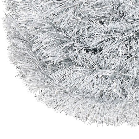 Łańcuch na choinkę 6m biało-srebrny girlanda choinkowa, średnica 10cm
