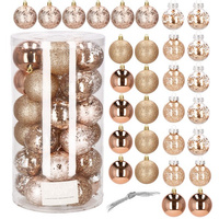 Bombki choinkowe przeźroczyste 30 szt. rose gold 6cm zestaw choinkowy
