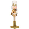 Dziadek do orzechów 38 cm z toporem, drewniany żołnierzyk złoty, figurka świąteczna
