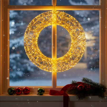 Wieniec świąteczny 720 LED dekoracja świetlna na drzwi 45 cm ciepły biały IP44