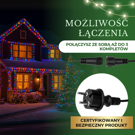 Lampki choinkowe 1000 LED multikolor niebieski flash 81,5 m światełka świąteczne zewnętrzne i wewnętrzne