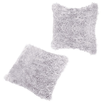 Poszewka dekoracyjna na poduszkę, włochacz 40x40cm jasny szary