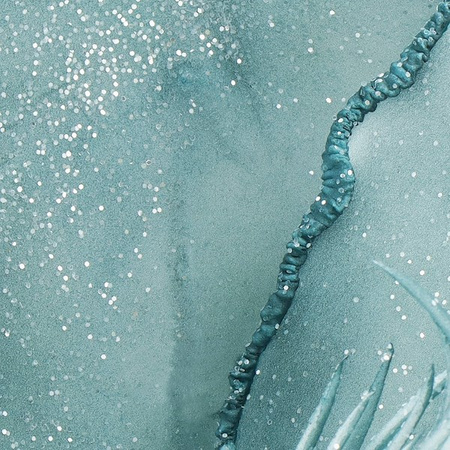 Lotos sztuczny kwiat gałązka turkusowy