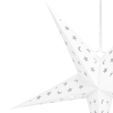 Gwiazda świąteczna papierowa 3D 25 cm zawieszka choinkowa biała