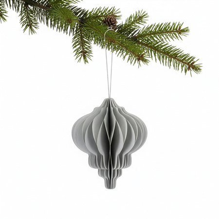 Bombki z papieru 6 szt. ozdoby choinkowe zawieszki świąteczne 12,5 cm rozkładane szare