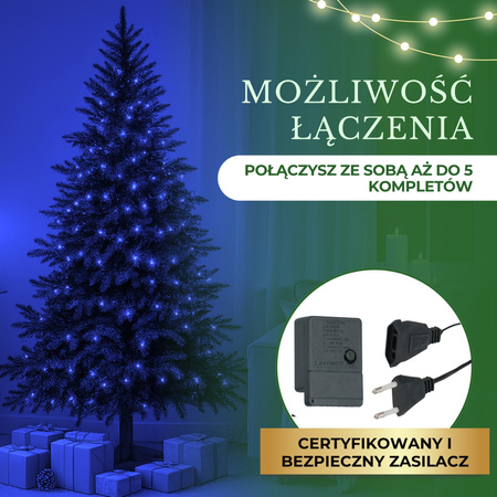 Lampki choinkowe 500 Led niebieski 34,5 m oświetlenie świąteczne