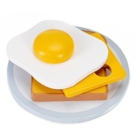 Toster drewniany z akcesoriami śniadaniowymi 9 el. zabawka dla dzieci, multikolor