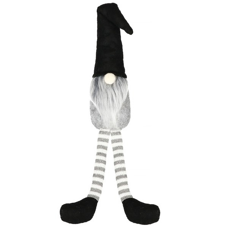 Para skrzatów 50cm ozdoba świąteczna, krasnal świąteczny, gnom siedzący czarno-szary